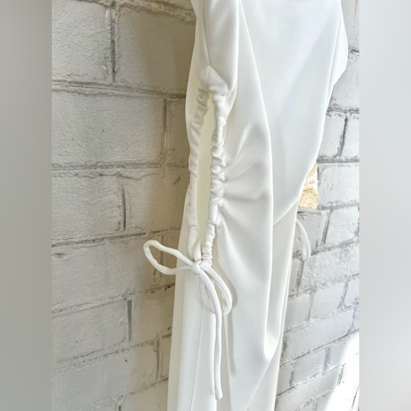 NWT, Altar'd State Dara Fitted Midi Dress with Side Cut Outs in White, Size XS - Picture 5 of 10